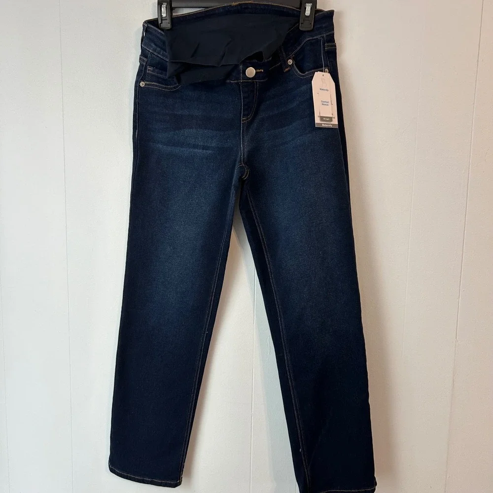 Walmart Maternity Straight Leg Jeans Dark‎ Wash Size Small 4-6